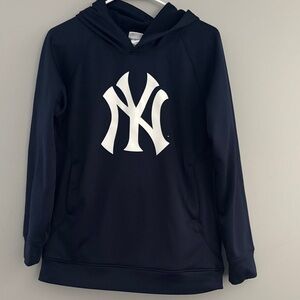 Youth Navy Hoodie with Iconic White Emblem